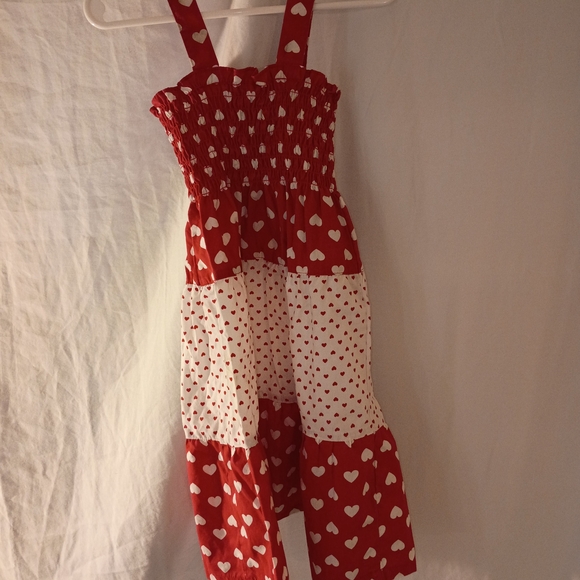 Red Heart Print Girls' Sundress - Charming Kids Dress - Picture 5 of 5
